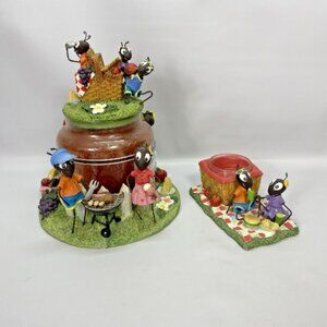 Yankee Candle Ants Summer Picnic Cookout Jar, Holder, Topper & Tea Light St of 4